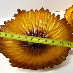 Vintage Turkish sunflower glass serving set.
